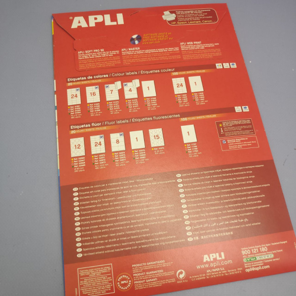 Этикетка самоклеящаяся серебристая 210х297 мм, 20 листов